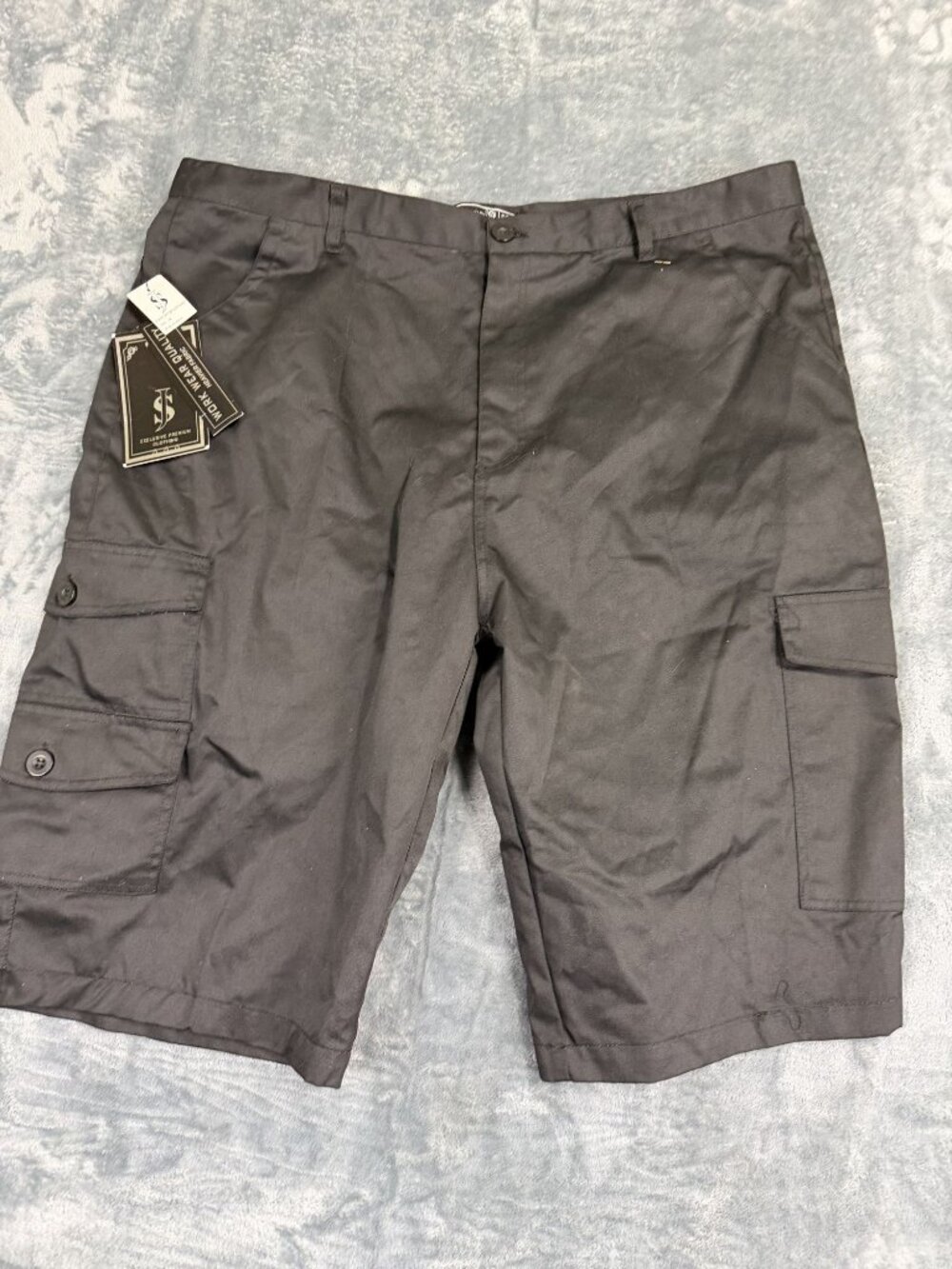 Jeanstation Mens Black Cargo Shorts Size 44 Work Wear Heavy Fabric Durable  NWT